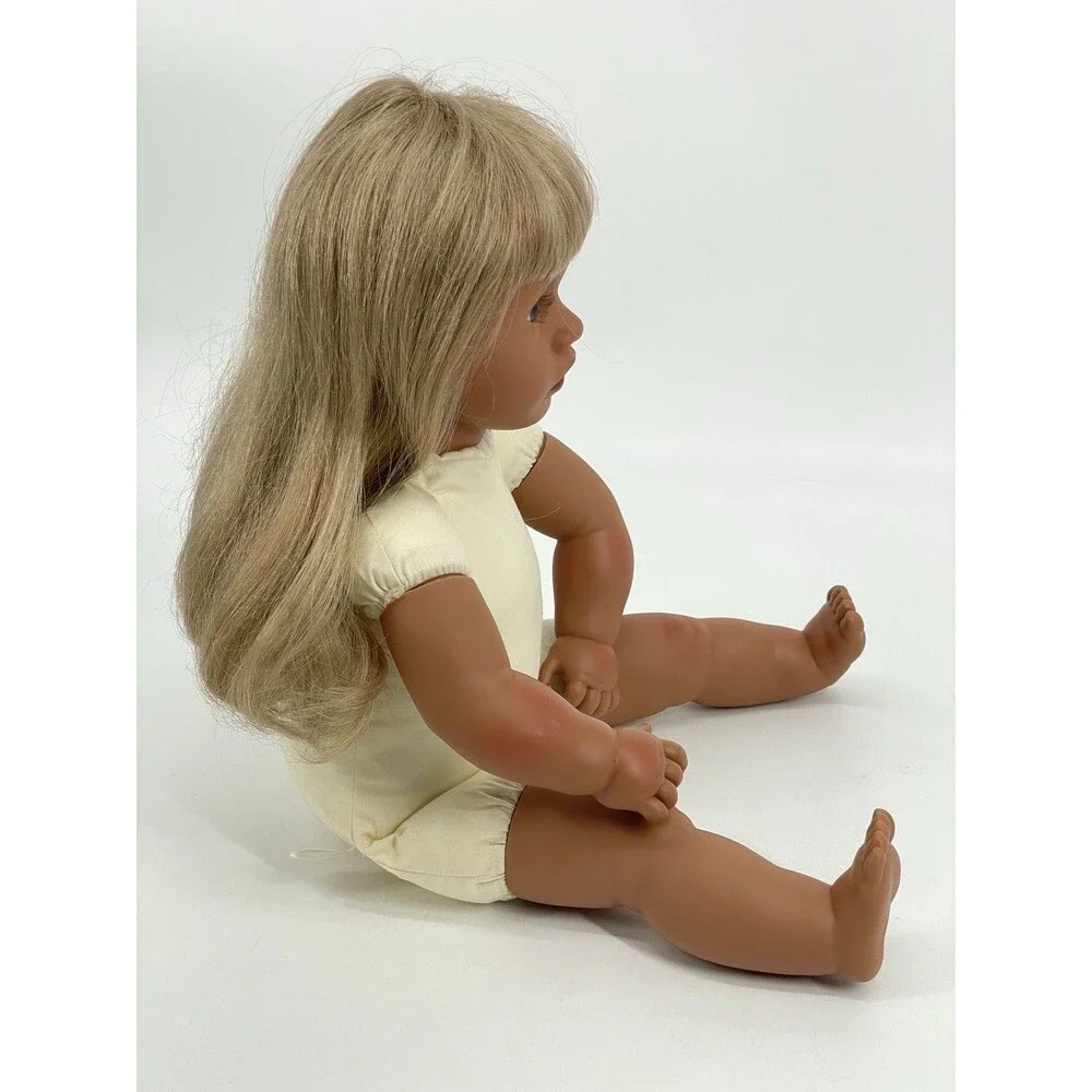 Apple Valley Doll Works 22” Blonde Blue Eyes Vinyl Doll Secrist Toys Vintage